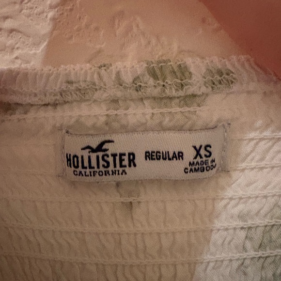 Hollister White Maxi Dress with Green Floral Design - Picture 9 of 9